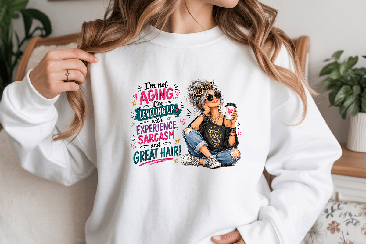 Silver Hair Sass Funny Aging PNG, a Seasonal Illustration by Craft Nest (Photo 3 of 6)