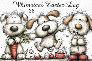 Whimsical Easter Dog Clipart, an Illustration by Craft Nest