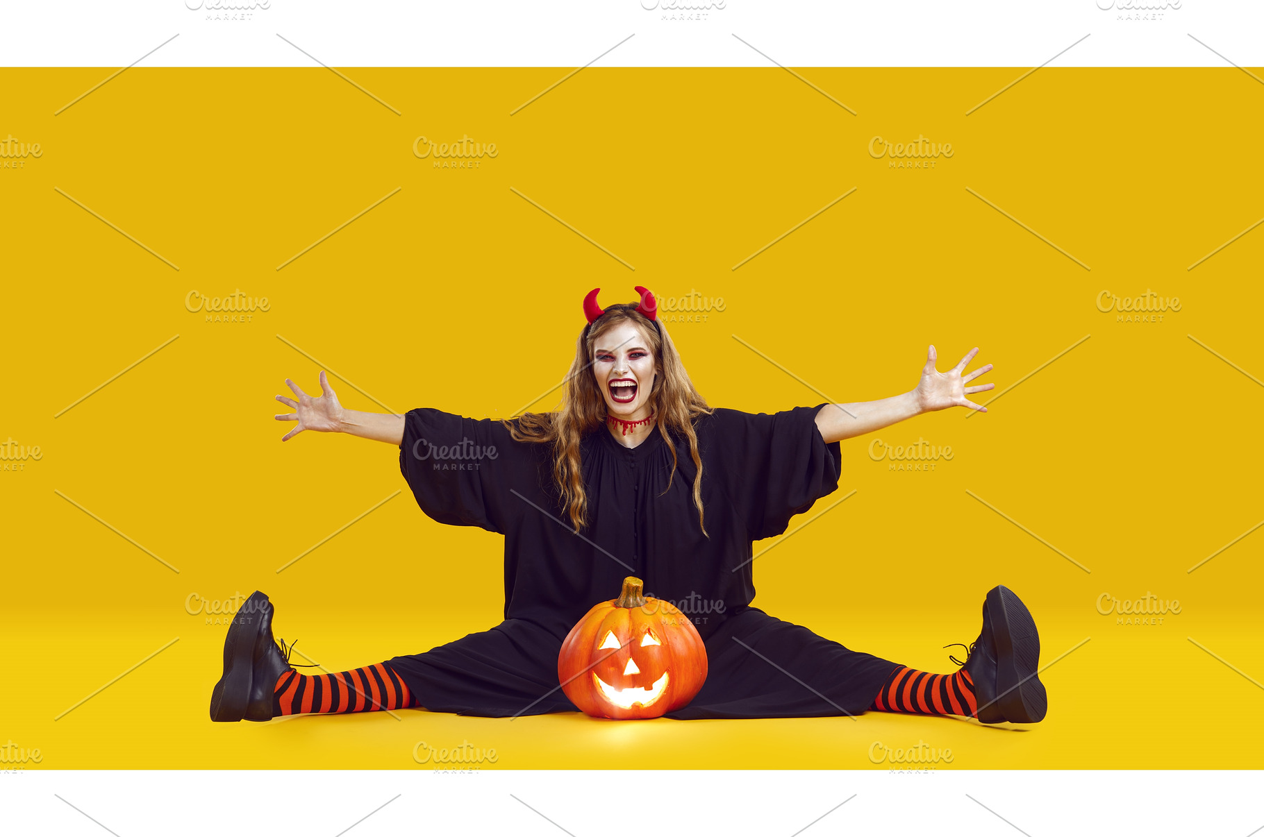 Funny screaming woman in Halloween, a Person Photo by StudioRomantic