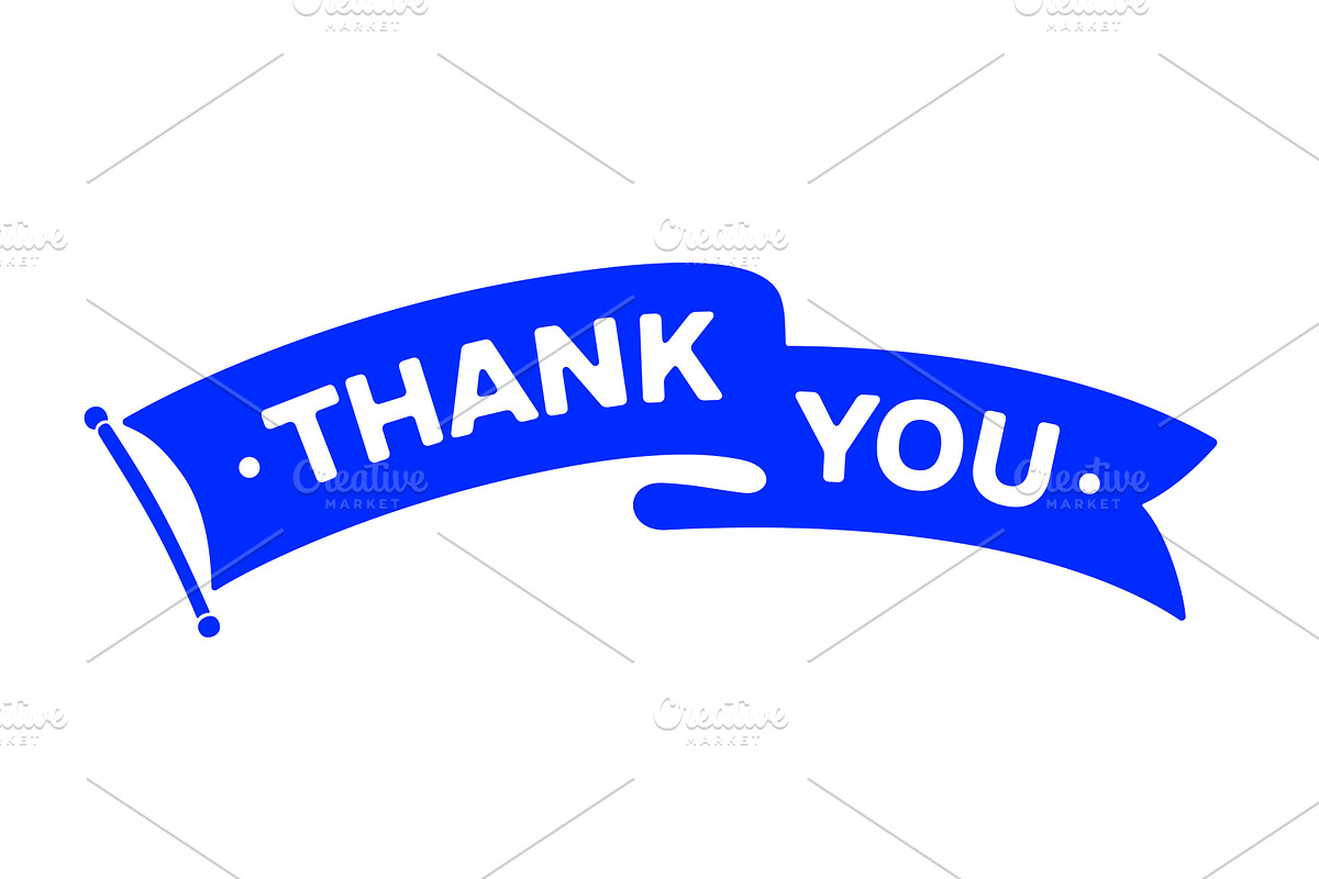 Thank You. Flag ribbon template, an Illustration by Foxys Graphic