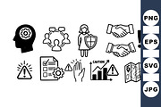 Business Risk Management Icons, an Illustration by designvectx (Thumbnail 1 of 3)