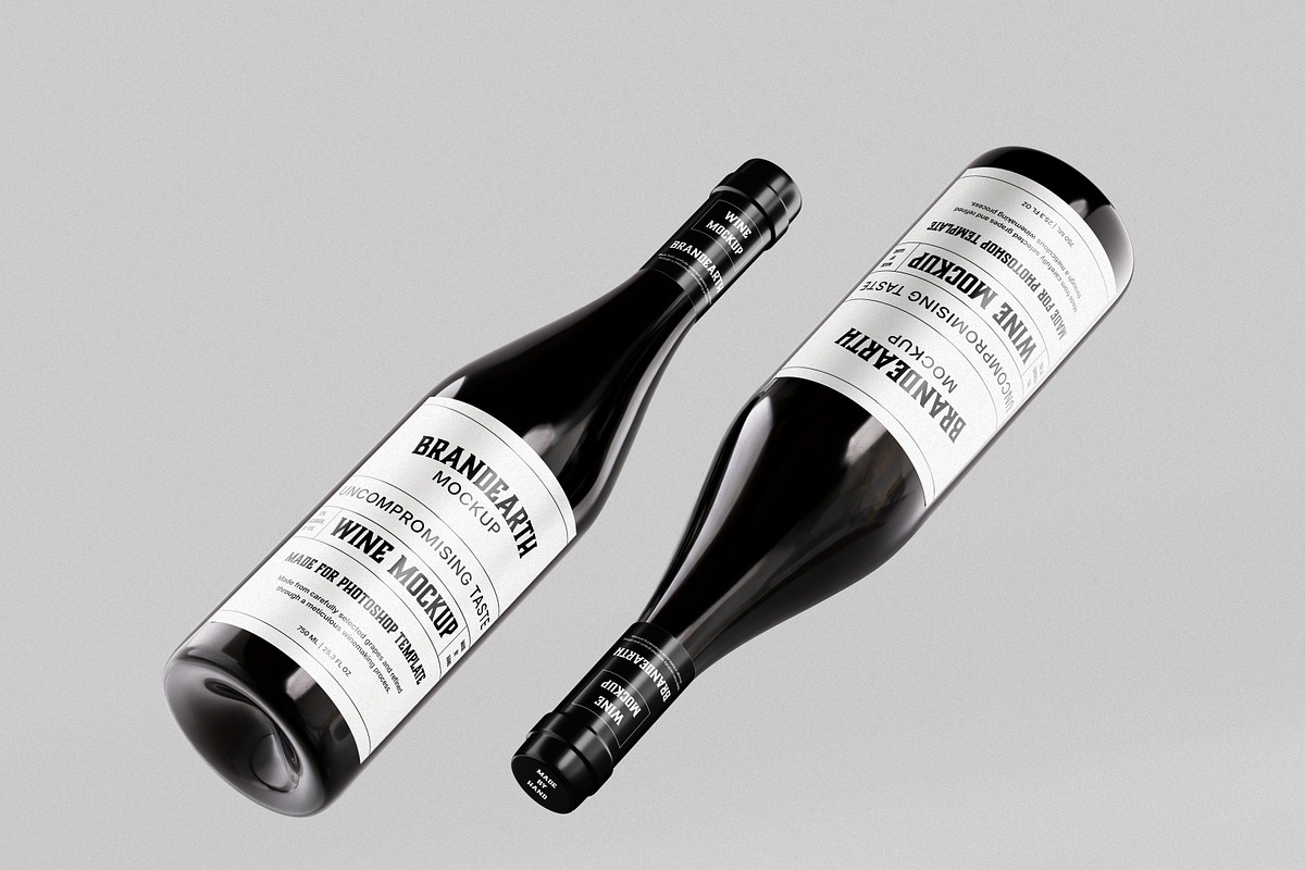 Wine Bottle Mockup, a Packaging Mockup by Brand Earth (Photo 2 of 4)