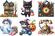 Cute Retro Halloween Clipart, an Illustration by Pixels.Craft (Thumbnail 6 of 9)
