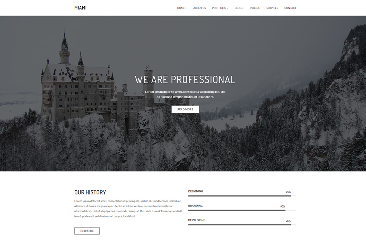 Miami - Minimal Portfolio Template, a Bootstrap Template by HasThemes (Photo 1 of 2)