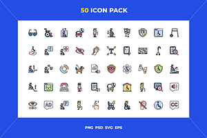 Accessibility icons, an Outline Icon by Wencory