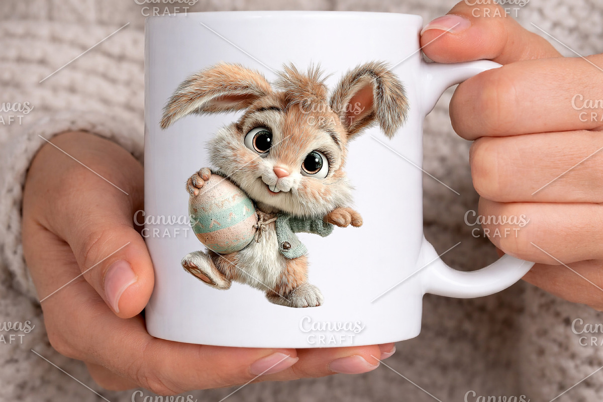 Easter Baby Bunny Clipart Bundle, an Illustration by Canvas Craft (Photo 4 of 7)