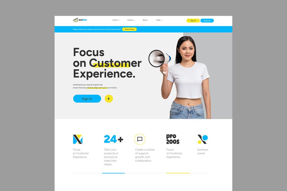 Business Landing Page UI Layout, an UI Kit Template by CreativeShaper (Photo 2 of 6)