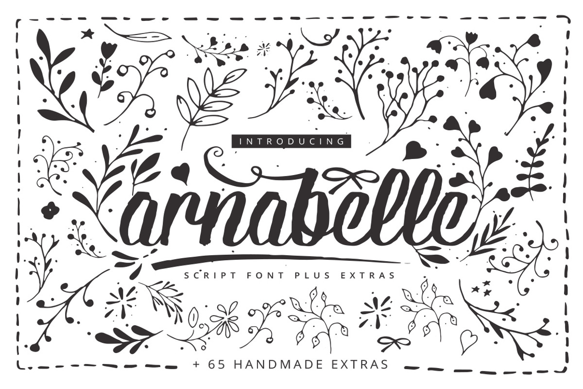 Arnabelle Script Font + 65 Extras