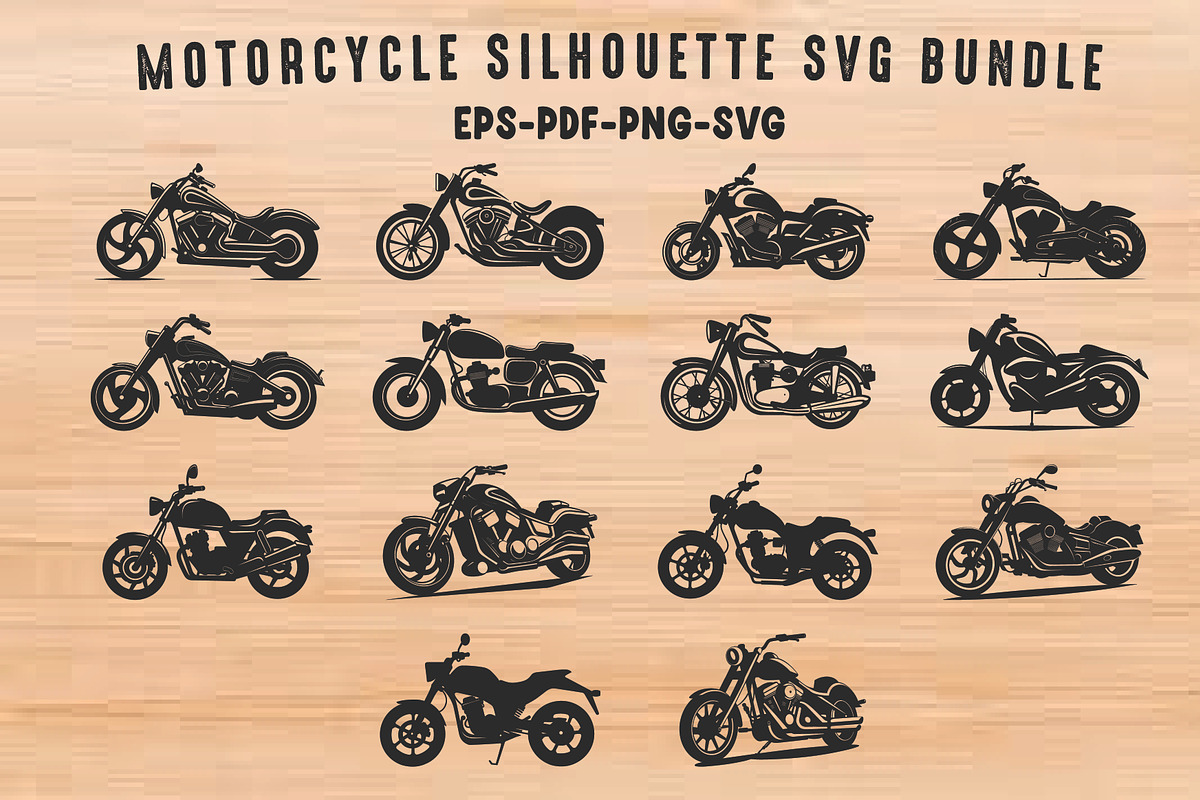 Motorcycle SVG Silhouette Bundle, a Transportation Illustration by Gfx Expert Team (Photo 2 of 3)