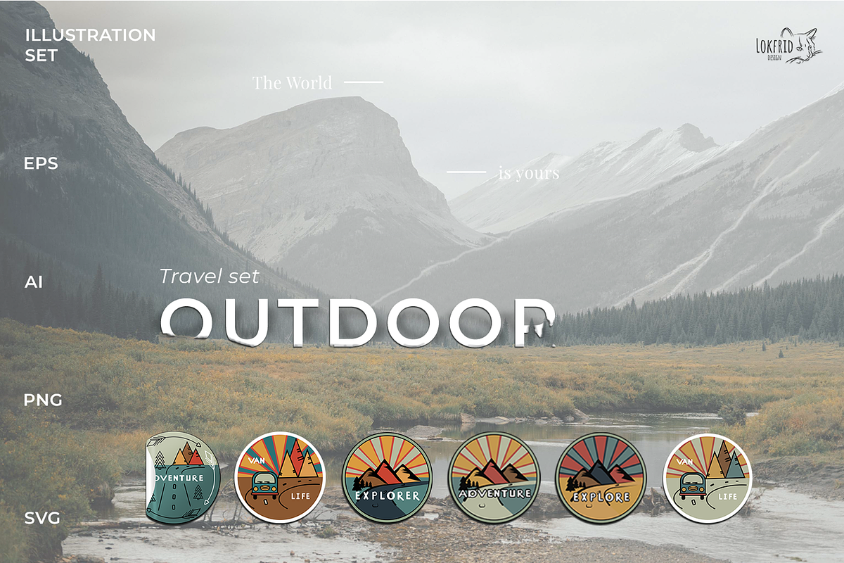Outdoor Travel. Illustration set, an Illustration by lokfrid (Photo 2 of 7)