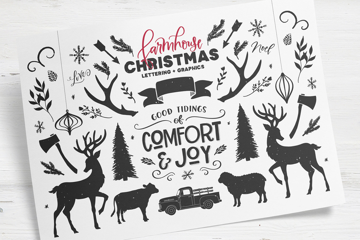 Farmhouse Christmas Lettering Kit, an Illustration by Callie Rian & Co. (Photo 4 of 16)