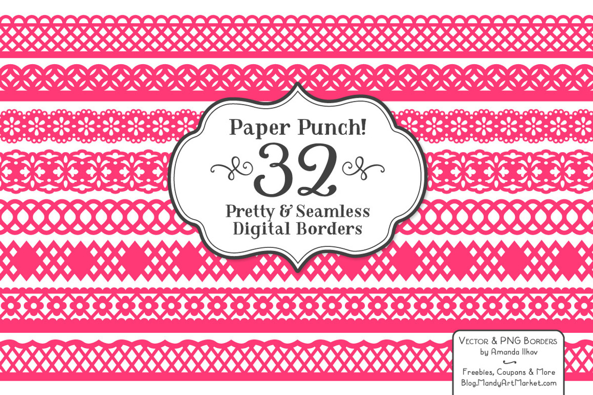 Hot Pink Lace Clipart & Vectors, an Illustration by Amanda Ilkov (Photo 1 of 5)