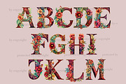 Bohemian Alphabet | Wedding Clipart, a Decorative Illustration by GlamArtZhanna (Thumbnail 2 of 5)