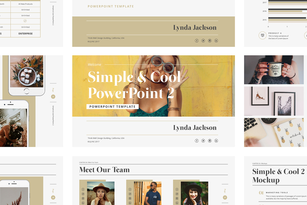Simple & Cool PowerPoint Template 2, a Presentation Template by Wipavee (Photo 2 of 5)