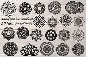 Minimal Black Lotus Mandala, a Decorative Illustration by Designer_Momina