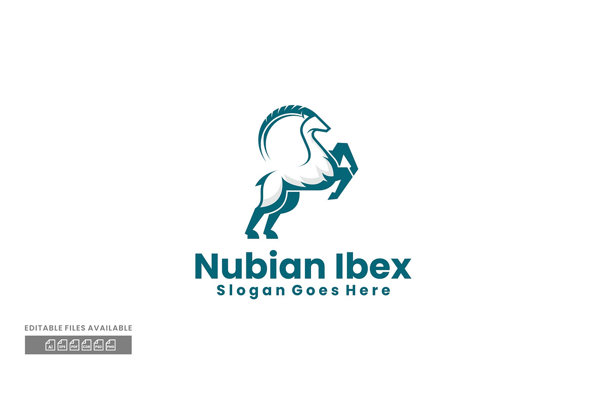 Nubian Ibex Simple Mascot Logo, a Branding & Logo Template by ivan_artnivora