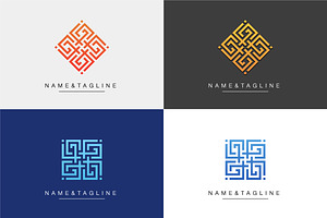 Square elegant monogram template