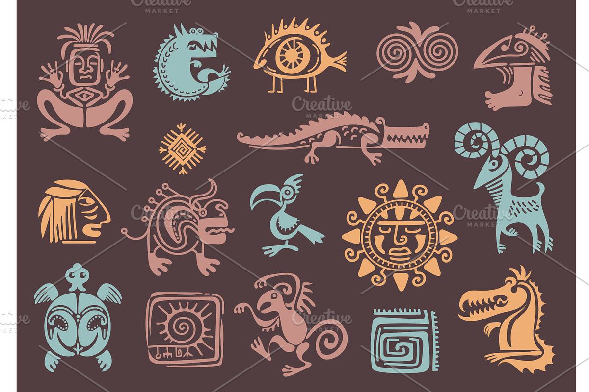 Aztec tribal elements. Maya, an Animal Illustration by YummyBuum