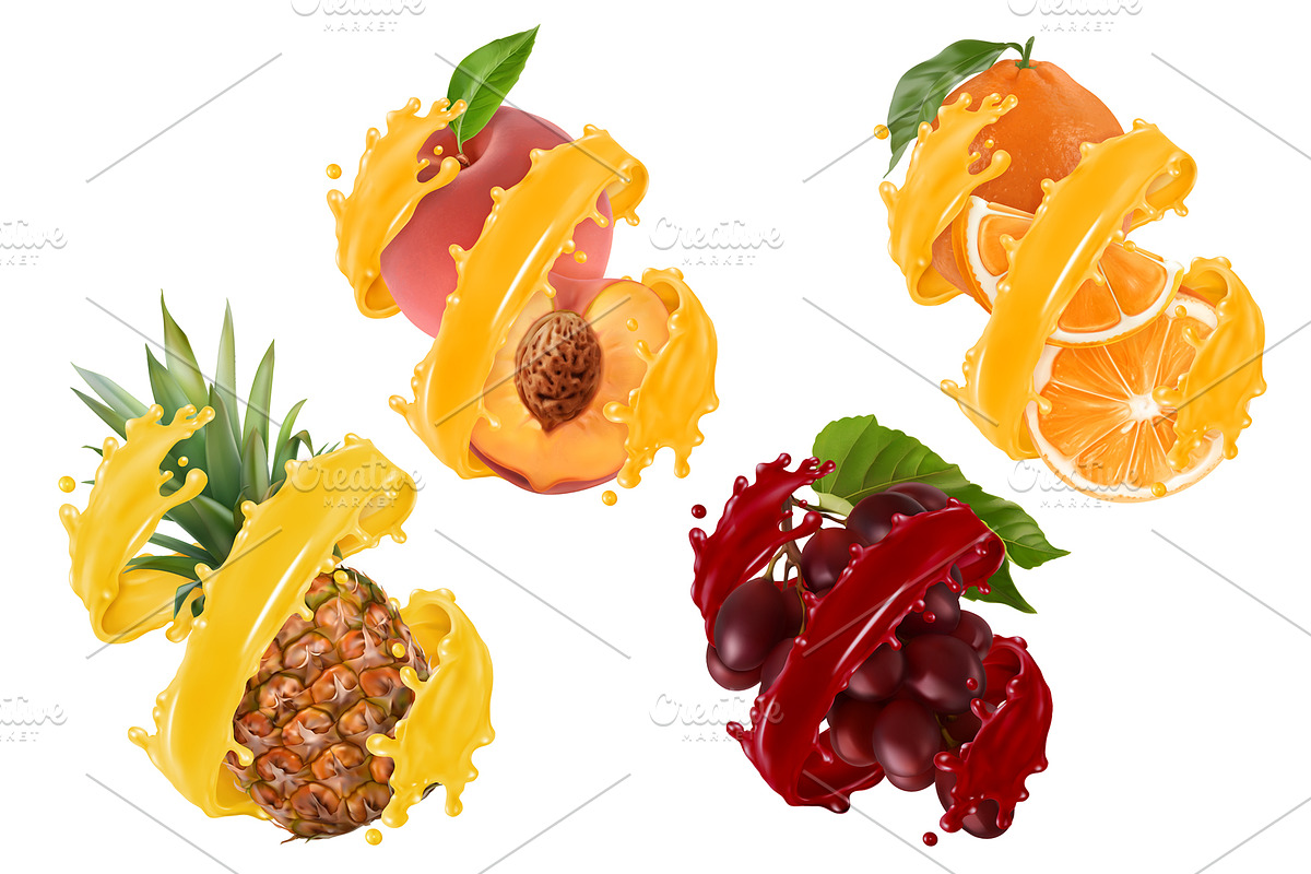 Orange, pineapple, grapes, peach, an Icon by Allevinatis Studio (Photo 1 of 5)