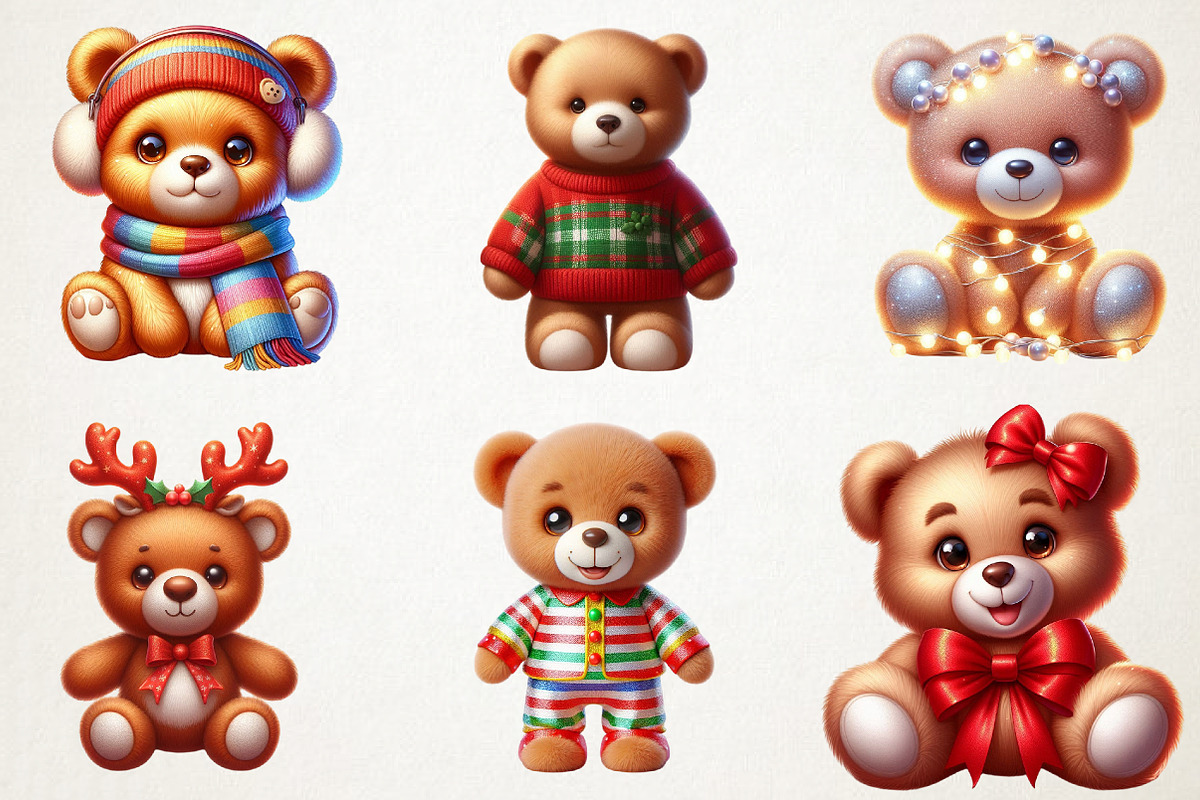 Cute Christmas Teddy Bear Sublimatio, an Illustration by RobertsArt (Photo 5 of 5)