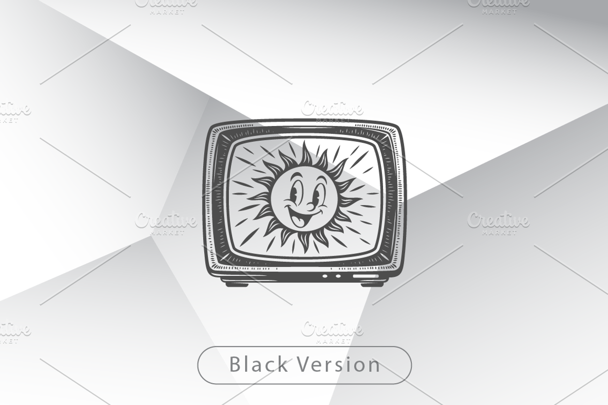 Sunny Vintage TV Logo Template, a Branding & Logo Template by Heavtryq Design (Photo 2 of 4)