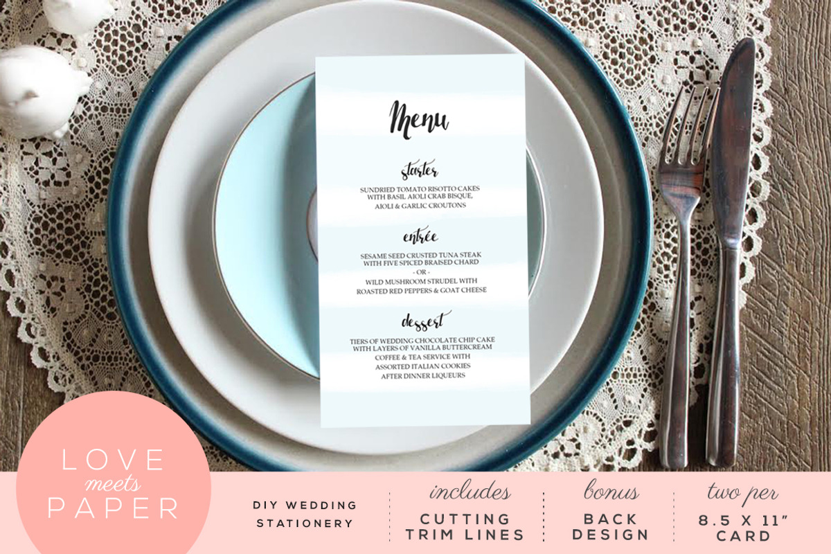 Wedding Menu M1021, an Invitation Template by Love Meets Paper (Photo 1 of 2)