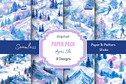 Winter Mountain & Ski Seamless Paper, a Pattern Graphic by Paper & Pattern Studio (Thumbnail 1 of 9)