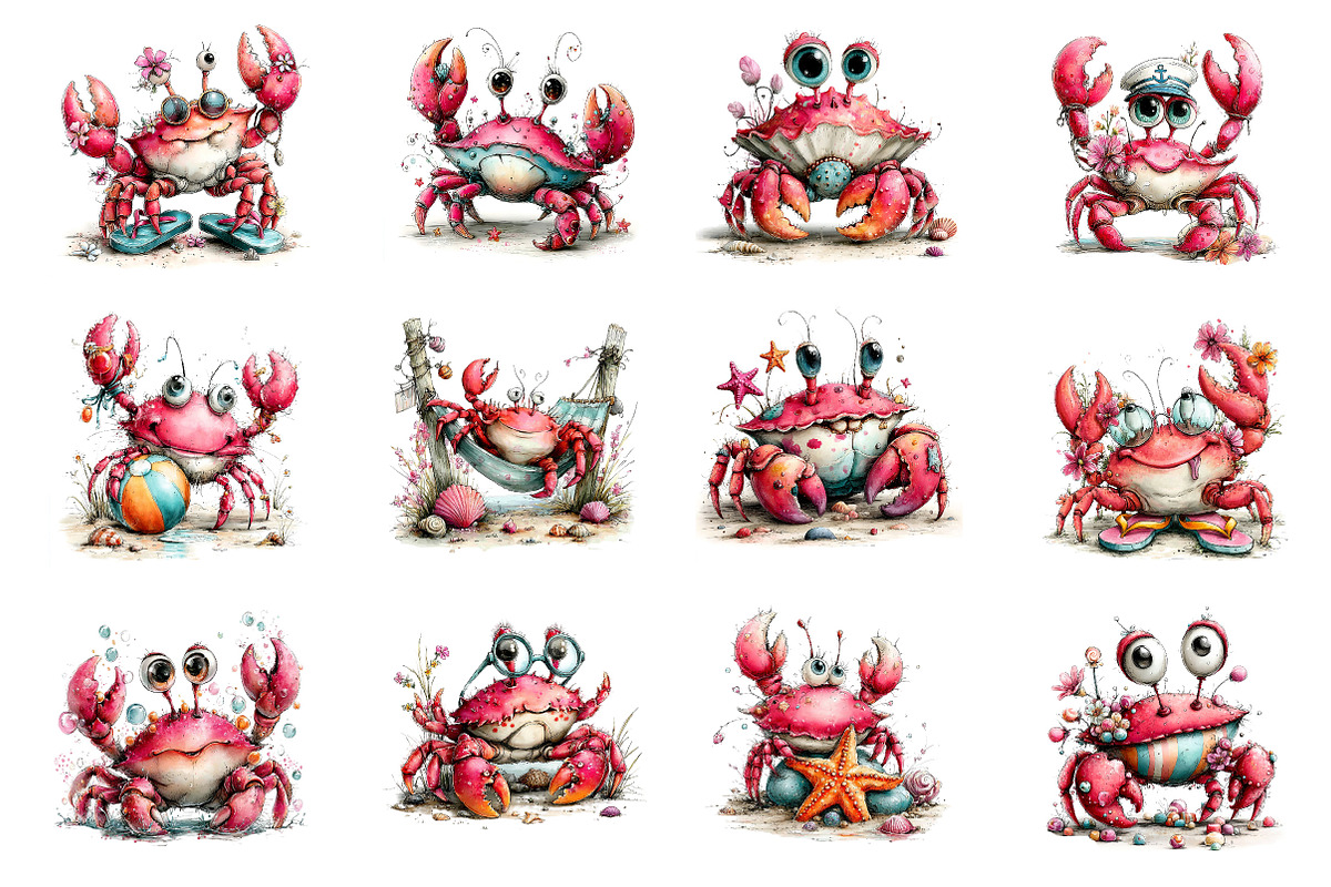 Whimsical Summer Crub Clipart, an Illustration by Dream Creation (Photo 5 of 7)