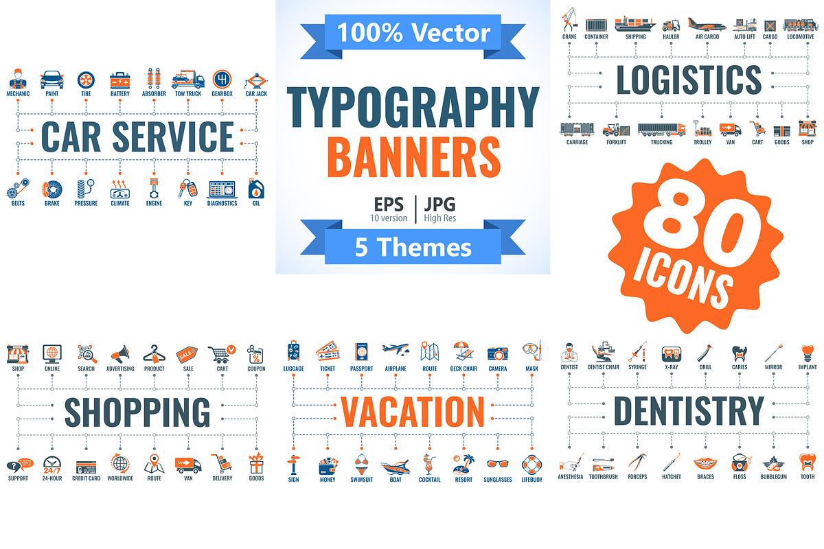 Set Typography Banners, a Finance Illustration by TAlex (Photo 1 of 6)