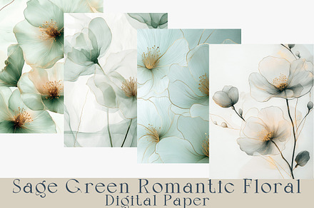 Sage Green Floral Background