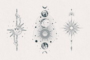 Hand drawn Mystical Sun & Moon Set, an Illustration by KirillsWorkshop (Thumbnail 2 of 11)