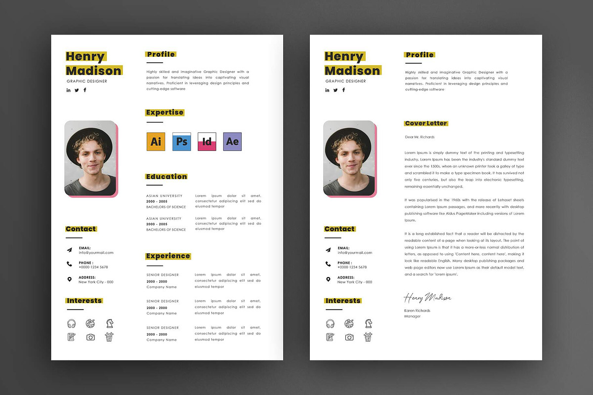 Graphic Designer Resume CV, a Resume Template by Saman Osama (Photo 3 of 4)