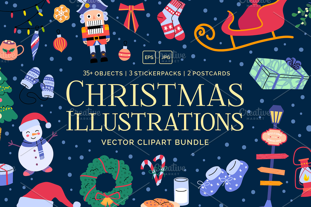 Christmas Illustrations Set, an Object Graphic by 35lab (Photo 1 of 6)