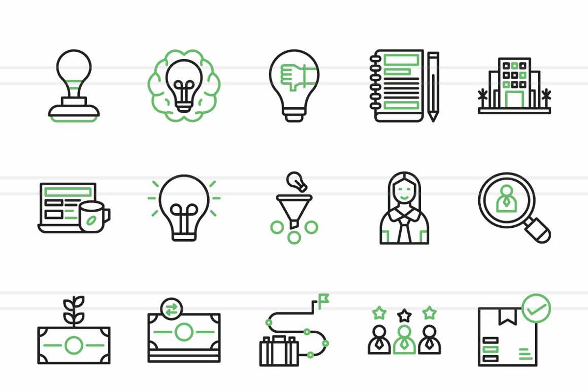 Business Startup Green & Black Icons, an Icon by IconBunny (Photo 2 of 2)