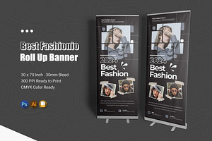 Best Fashionio Roll Up Banner, a Print Template by Esensifiksi.studio