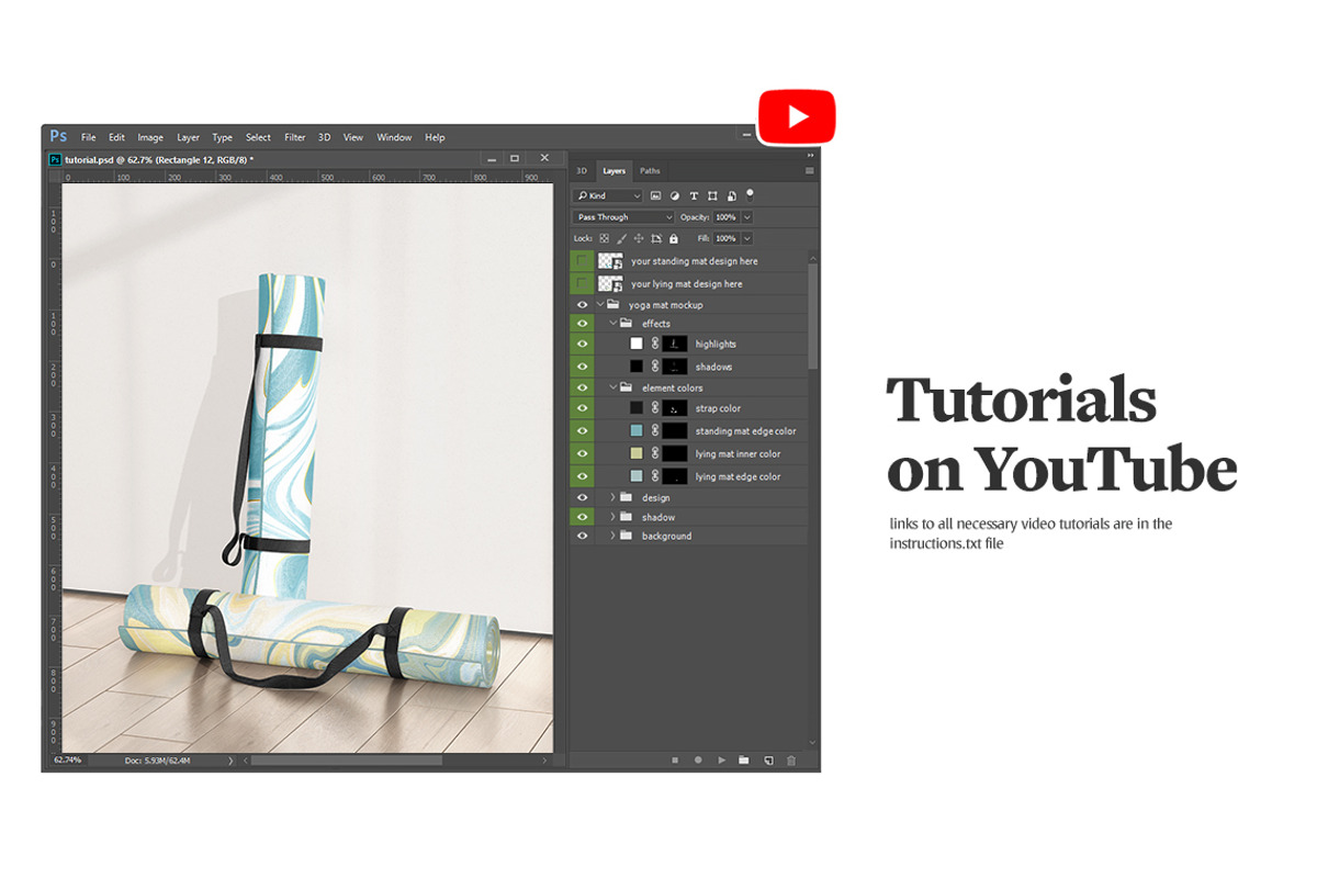 Yoga Mat Mockups, a Merchandise Mockup by rebrandy (Photo 8 of 10)