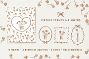 Vintage frames & flowers, a Decorative Illustration by Tkoko vectors & patterns (Thumbnail 1 of 5)