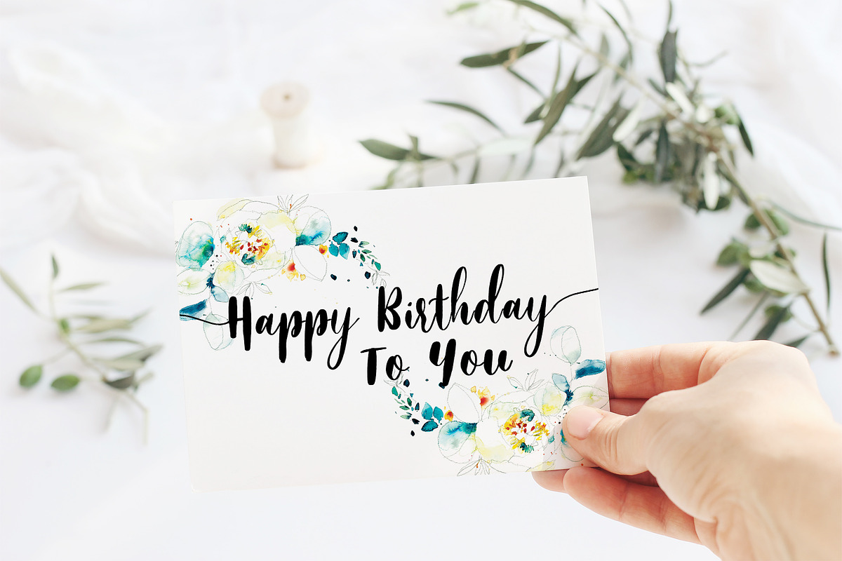 White flower birthday card, a Card Template by TurquoiseDesign (Photo 2 of 4)