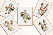 Whimsical Christmas Snowman Clipart, a Seasonal Illustration by Rose Art (Thumbnail 5 of 6)