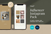 Influencer Instagram Pack | PS CANVA, a Social Media Template by Visuel Colonie® (Thumbnail 1 of 18)