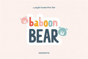 Baboon Bear A Handwritten Font