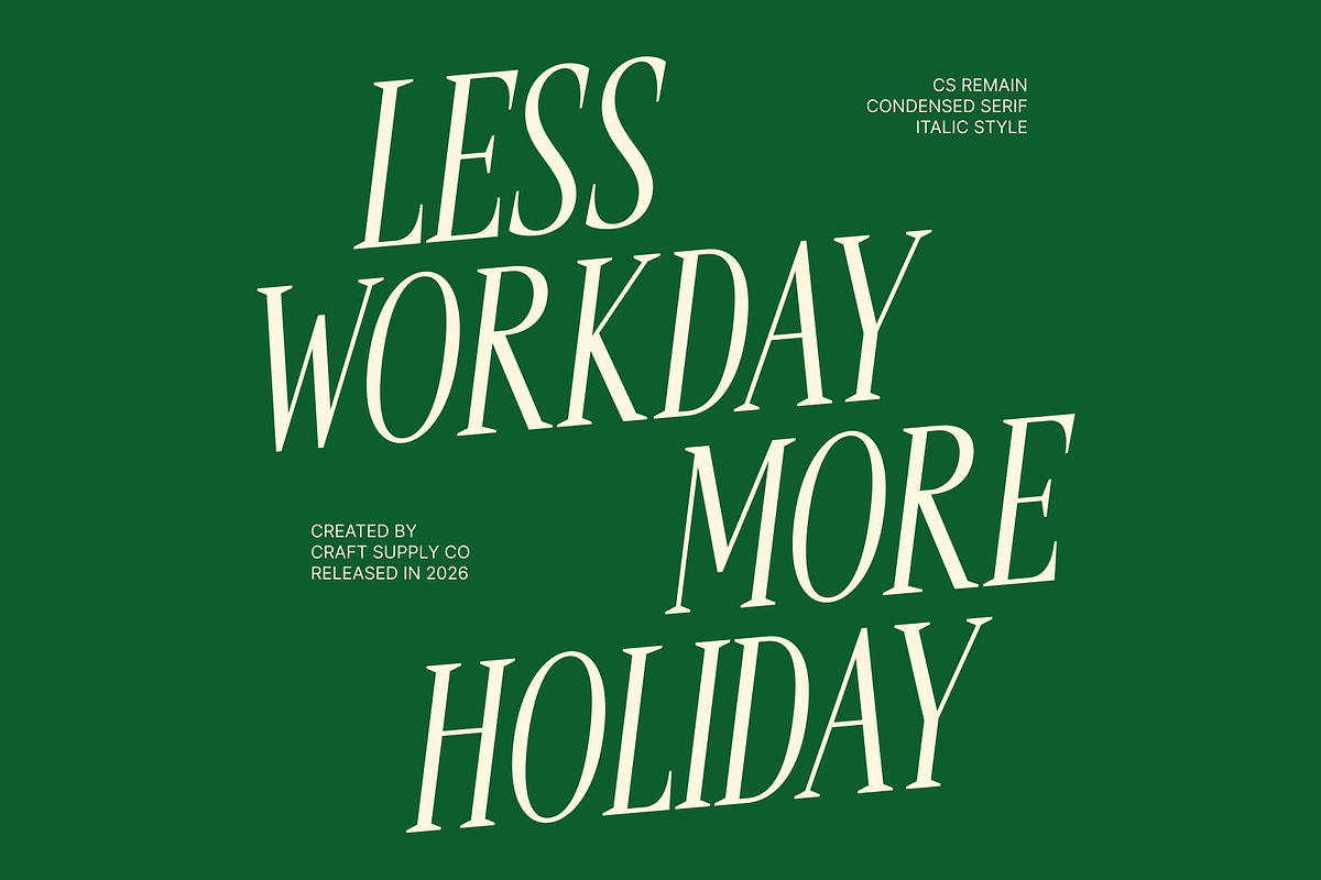 CS Remain – Classic Serif Font, a Serif Font by Craft Supply Co. (Photo 3 of 8)