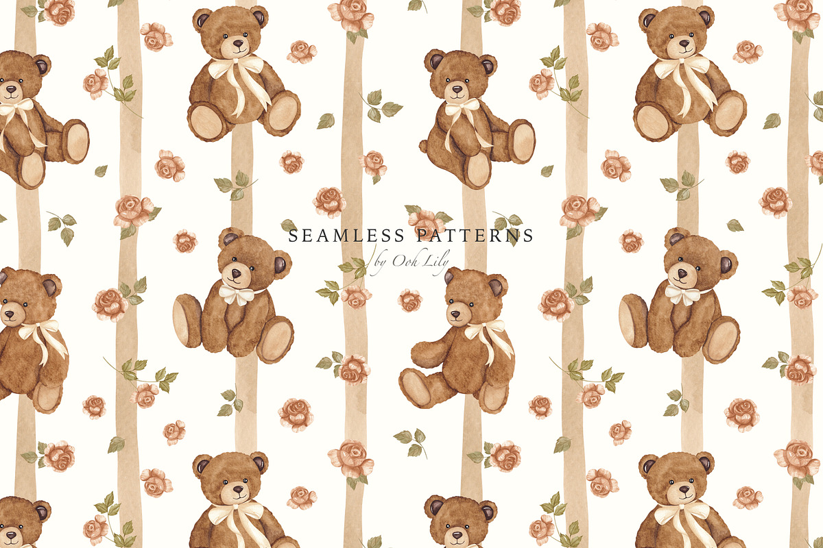 Teddy Bear. Vintage Watercolor, an Animal Illustration by Ooh Lily (Photo 12 of 19)