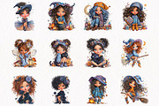 Whimsical Halloween Girl Clipart, a Seasonal Illustration by fashionaddict (Thumbnail 4 of 7)