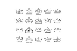 Different crown line art icons, an Object Graphic by pikepicture