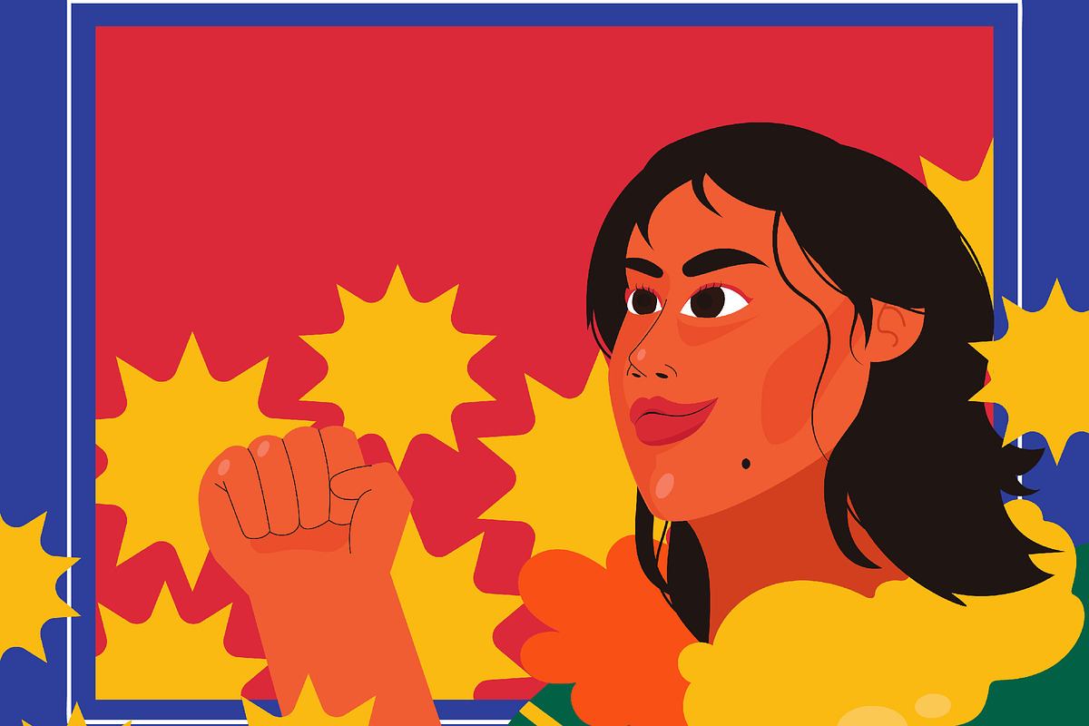 Red Social Justices Illustration, a Person Illustration by graphicook