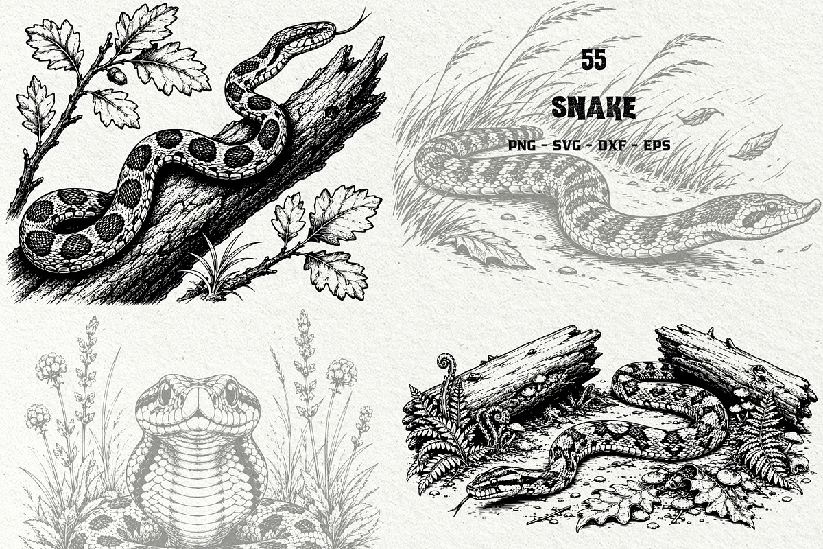 Snake Illustration Set, an Animal Illustration by DENIDigitalArtSudio (Photo 1 of 8)
