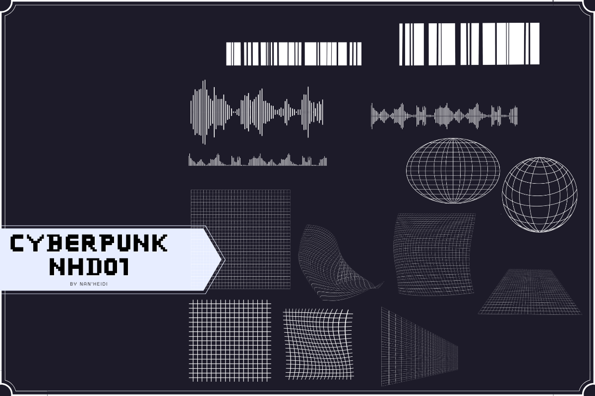 110 Cyberpunk NHD 01, a Brush Add-On by Nan'Heidi (Photo 4 of 8)