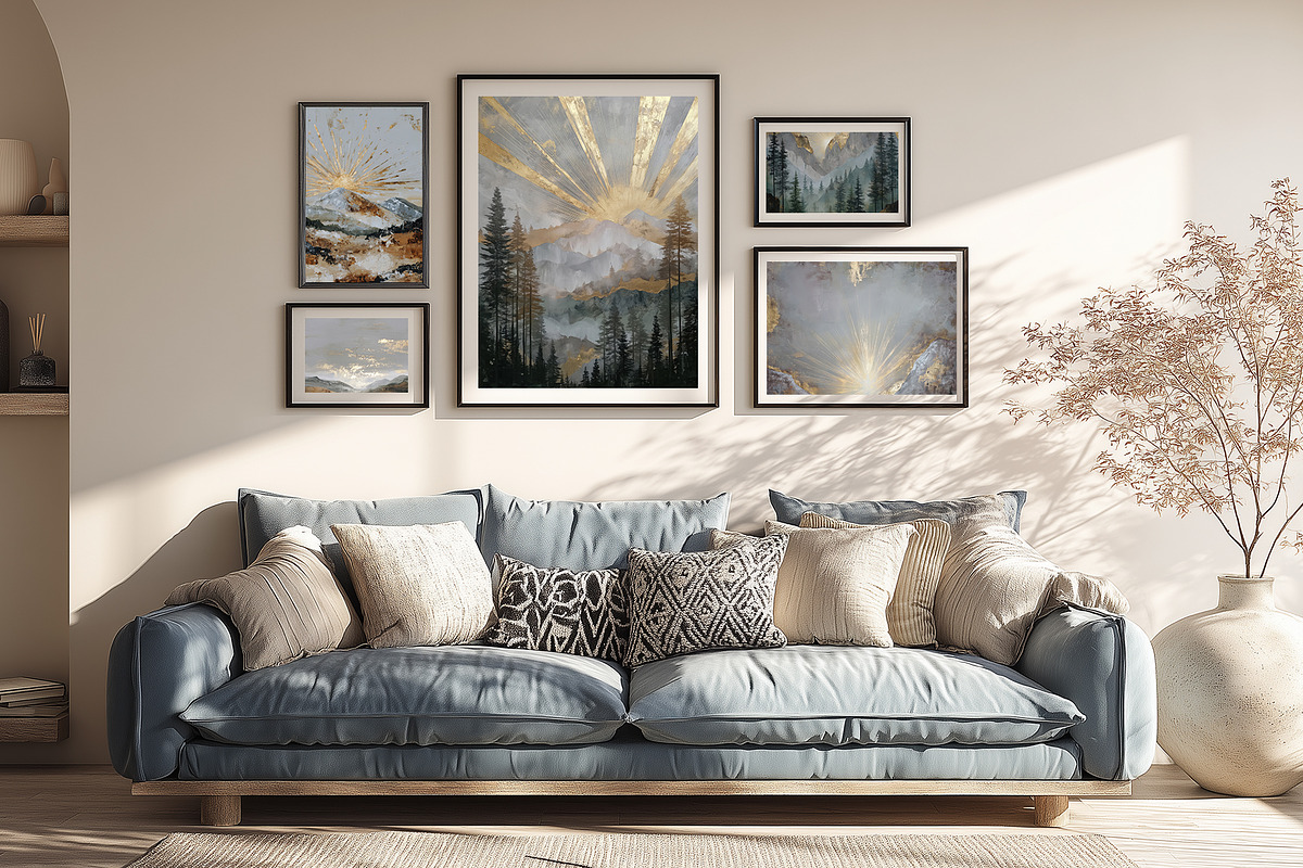 Golden Sunrise Landscape Art, a Decorative Illustration by Housui Patterns (Photo 12 of 12)