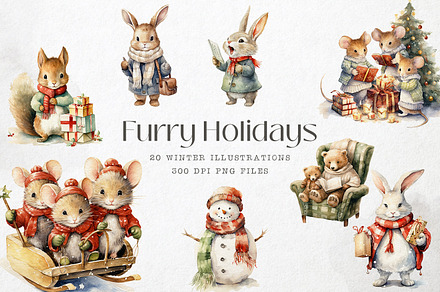Furry Holidays - Winter PNG Overlays